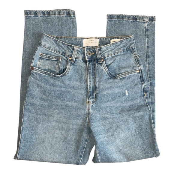 Cotton-On Stretch Straight Leg Medium Wash Jeans Size 4 NA1 - Picture 1 of 6